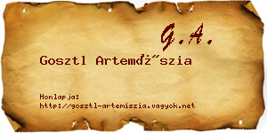 Gosztl Artemíszia névjegykártya